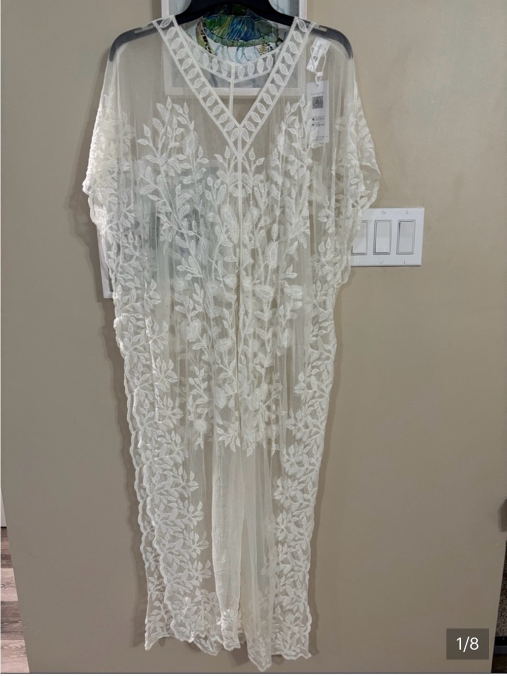 Cupshe Sheer White Embroidered Maxi Cover-Up